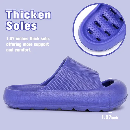 Vista 3 de techcity Sandalias deslizantes suaves y acolchadas con suela gruesa antideslizante, secado rápido, para baño, ducha, piscina, playa, para niños