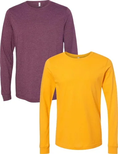 Vista 163 de Canvas Filmore 3501 - Camiseta de 4.2 onzas para hombre manga larga (1) Ceniza + (1) Jaspeado atlético