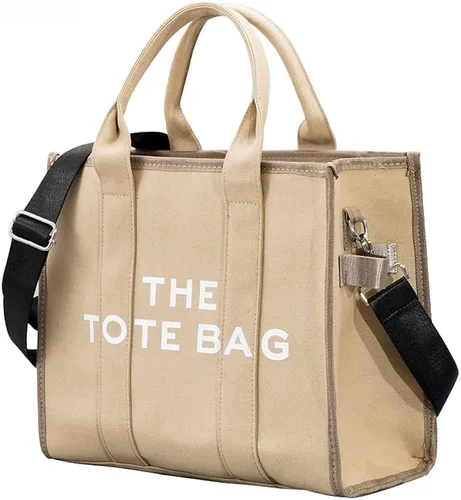 Vista 2 de YUESUO Bolso de lona para mujer, bolso cruzado casual, bolso de mano de viaje, bolso de hombro escolar de gran capacidad