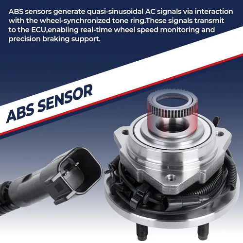 Vista 5 de MOSTPLUS 512332 Conjunto de rodamiento de cubo de rueda trasera con ABS compatible con Chrysler 2000 2011-2014 Sebring 2007-2010 Dodge Avenger