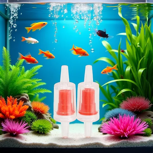Vista 3 de JJLFresheners Válvula de prevención de reflujo Válvula de bomba de aire de burbuja de control de acuario para tanque de peces 6 piezas rojo