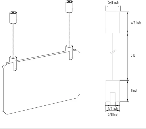 Vista 2 de Colgador de letreros de techo, accesorios de aluminio sólido para colgar cuadros acrílicos/imagen/tablero/marco