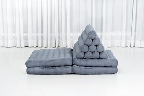 Vista 7 de Leewadee Cómodo Colchón Japonés de Suelo - Cama de Suelo Tailandesa con Cojín Triangular - Colchón Futón - Tapete de Masaje Tailandés XL Extra Cl13