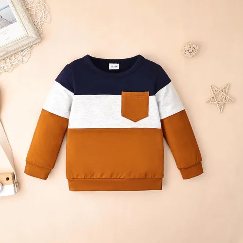 Vista 18 de Ropa de otoño e invierno para bebé, trajes de niño pequeño, sudadera de manga larga, sudadera de retazos y pantalones, 2 piezas, 12 meses a 5 años