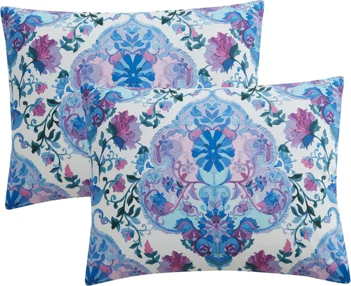 Vista 6 de Juego de edredón tamaño King de 7 piezas ultra suave con fundas de almohada, almohadas decorativas y fundas de almohada, King, Juliette