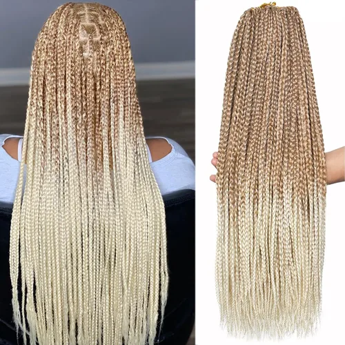 Vista 14 de Unionbeauty - Paquete de 8 trenzas de caja Goddess de cabello a ganchillo, 144 mechones por lote, trenzas de ganchillo preenlazadas, trenzas de caja
