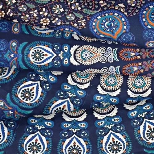 Vista 2 de Juego de funda de edredón de mandala bohemio, 3D, exótico, bohemio, elegante, estampado floral indio, lujoso, de microfibra suave, juego de ropa