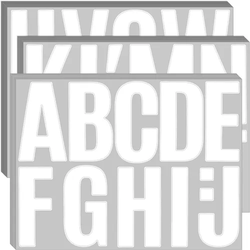 Vista 9 de Bemeol 340 piezas de 30 hojas de calcomanías de letras grandes de 4 pulgadas, autoadhesivas, letras del alfabeto, calcomanías para tablones de Negro