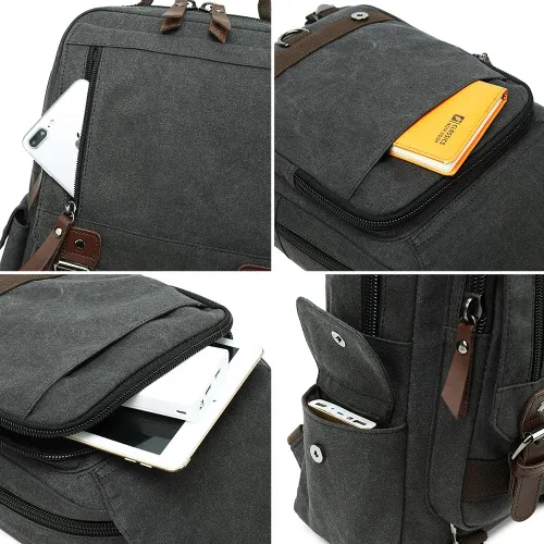 Vista 5 de Mygreen bolsa cruzada de lona, mochila de viaje