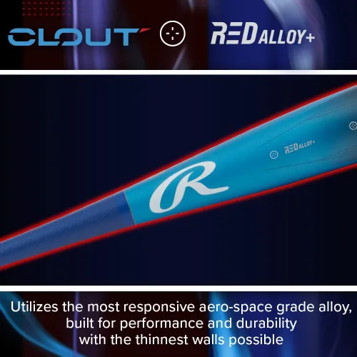 Vista 5 de Rawlings 2024 Bate de béisbol Clout USSSA Caída -8 / -10 Barril de 2 3/4 pulgadas 1 pieza de aluminio