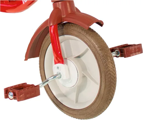 Vista 2 de Italtrike Triciclo de pasajero con asa de empuje y cesta para niños pequeños y niños, ingeniería superior, fuerte y duradero, fácil de montar