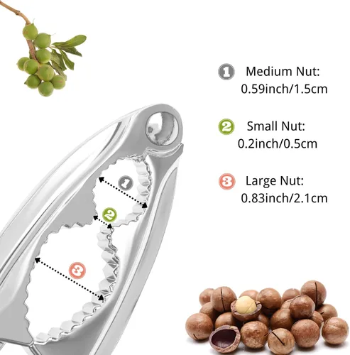 Vista 3 de Nut Crackers - Galletas de nuez de alta resistencia con 2 tenedores/púas de acero inoxidable para mariscos, cascanueces con mango antideslizante