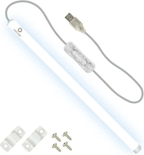 Vista 15 de TrueColor - Barra de luz LED alimentada por USB con cubierta esmerilada para debajo del gabinete, debajo del monitor, retroiluminación de TV, fácil