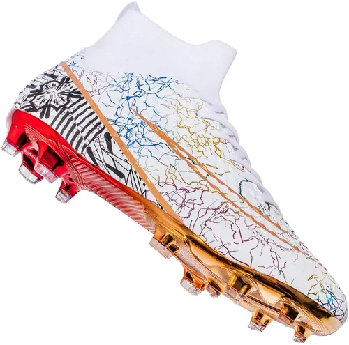 Vista 3 de Zapatos de fútbol para hombre FGAG con cordones, zapatos de fútbol para adultos, atléticos al aire libre, firmes, para césped