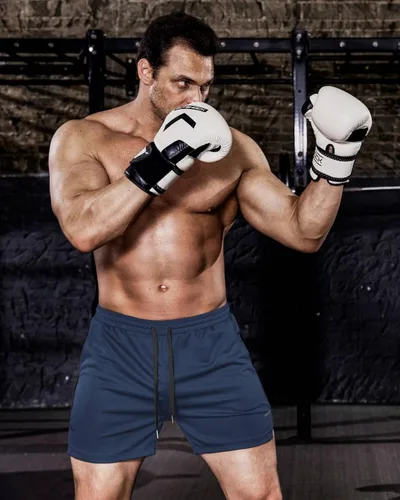 Vista 2 de COOFANDY Paquete de 2 pantalones cortos de entrenamiento de gimnasio para hombre de malla ligera para fisicoculturismo entrenamiento correr deportes