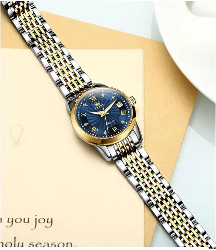 Vista 6 de OLEVS Relojes automáticos de diamante Tourbillon para mujer, de cuerda automática, de moda, de acero inoxidable, fase lunar, impermeable, luminoso