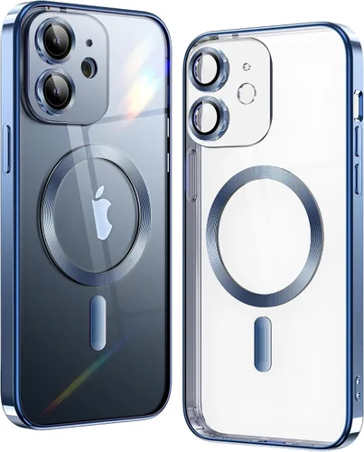 Vista 16 de Matallic - Funda transparente brillante para iPhone 11, compatible con Magsafe con protección completa de cámara chapada