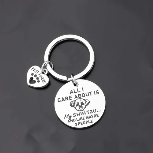 Vista 3 de Lywjyb Birdgot perro propietario regalo Shih Tzu perro perro llavero perro mamá regalo Shih Tzu joyería para los amantes del perro mascota regalo