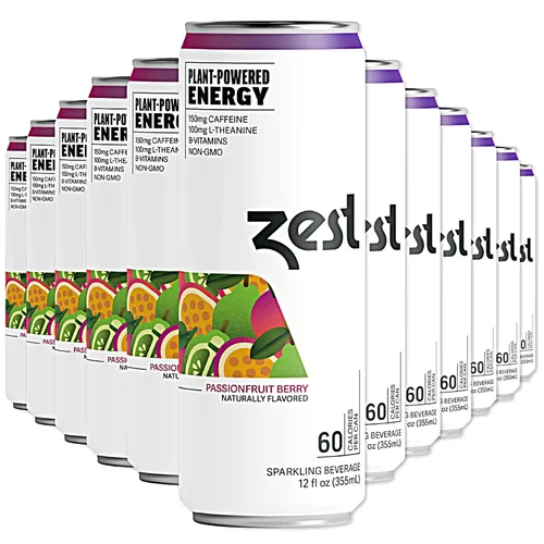 Vista 12 de Zest Paquete variado de bebidas energéticas limpias – 3 sabores – 120-150 mg de cafeína + 100 mg de L-teanina para concentración, energía