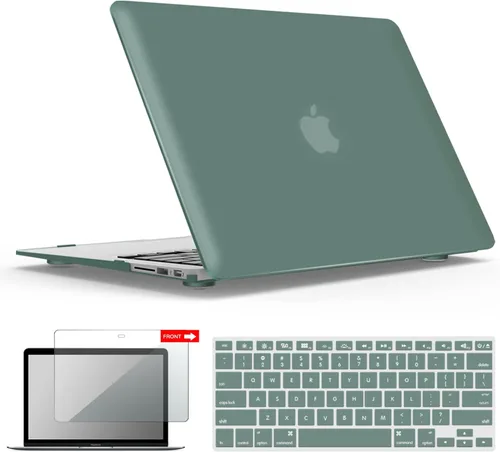 Vista 31 de iBenzer Carcasa rígida de plástico con superficie suave 3 en 1 y cubierta para teclado y protector de visualización para MacBook Air, Negro