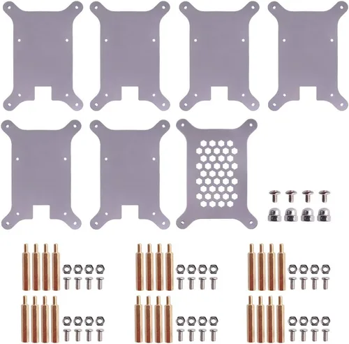 Vista 9 de GeeekPi Estuche de 6 capas con disipadores de calor apilable para Raspberry Pi 4/3/2 Modelo B, Raspberry Pi 3 Modelo B+ (marrón)