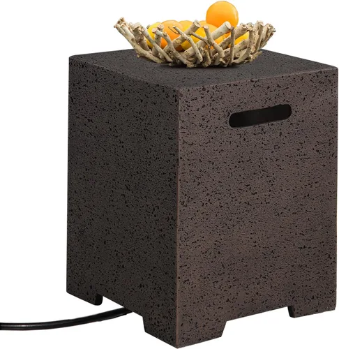 Vista 12 de COSIEST Mesa de tanque de propano para exteriores con diseño de grano de madera, mesa de tanque oculta exterior de 16 pulgadas, oculta el tanque