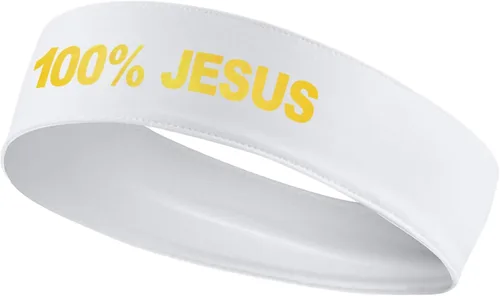 Vista 2 de 100% Jesús Sports Head Stretch Diadema Fútbol Fútbol Fútbol Blanco Negro Atletismo Fitness – Banda para el sudor Diadema Fan Gear Merch Ninja