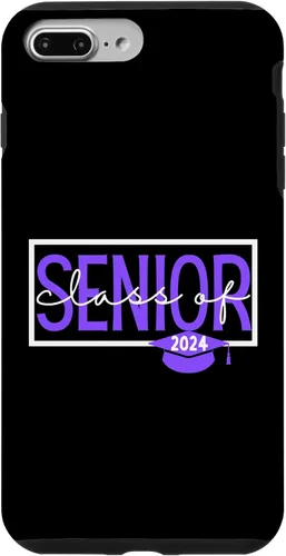 Vista 12 de iPhone 16 Seniors Class of 2024 Colors Purple and White Case