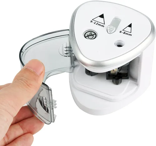 Vista 5 de Sacapuntas eléctrico para lápices de colores, sacapuntas eléctrico, adecuado para todos los lápices, lápices de colores, crayones de cera