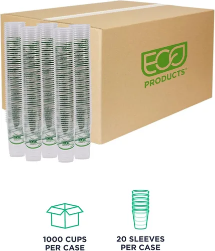 Vista 2 de Eco-Products, Inc GreenStripe - Vasos para bebidas frías, Transparente, 1000