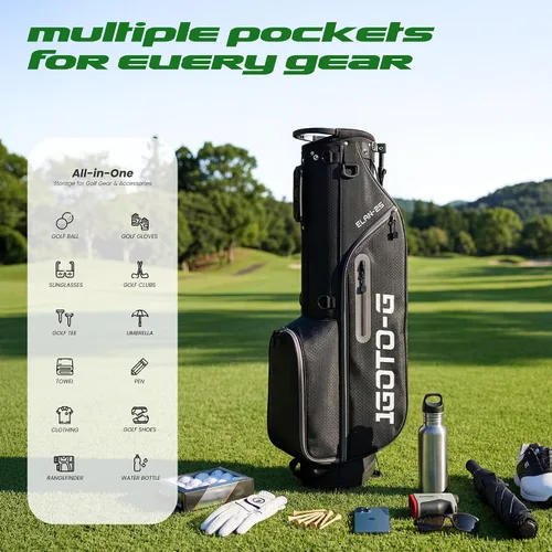 Vista 5 de Bolsa de Golf con Soporte Junior - Bolsa de Golf Juvenil para Edades 6-14, Bolsa de Golf con Soporte Ligera para Niños