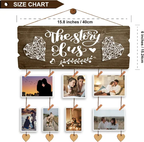 Vista 4 de Yudarte Regalo de despedida de soltera para novia, regalos de compromiso de boda para mujeres, novia futura - Tabla para colgar fotos para parejas