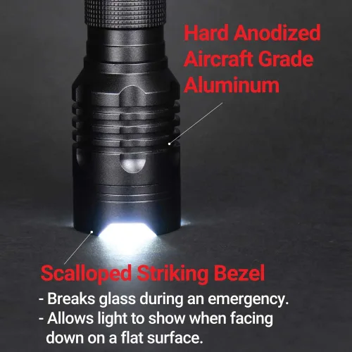 Vista 4 de Feit Electric Linterna LED Táctica - Aleación de Aluminio - Con Zoom y Engaste para Ataque o Defensa Requiere