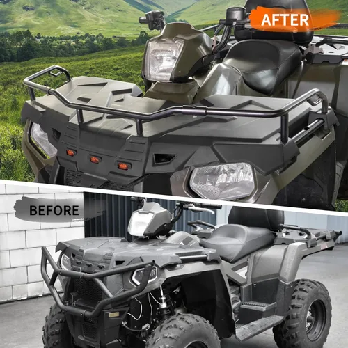 Vista 2 de Extensor de rack delantero para Polaris Sportsman 570 450 14-25, extensor de estante de acero negro delantero todoterreno para Polaris Sportsman