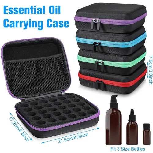 Vista 2 de 4 bolsas de almacenamiento de aceites esenciales, 30 botellas de EVA, estuche de transporte de aceites esenciales de EVA, cajas organizadoras