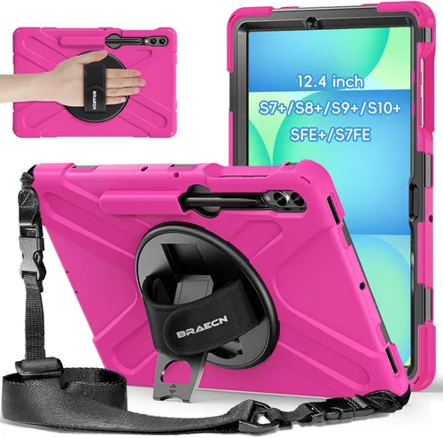 Vista 20 de BRAECNstock Funda para Samsung Galaxy Tab S10 Lite/ S10 FE/ S9 FE/ S9/ S8/ S7 5G Funda de 10.9"/11", Funda Protectora a Prueba de Golpes con Soporte