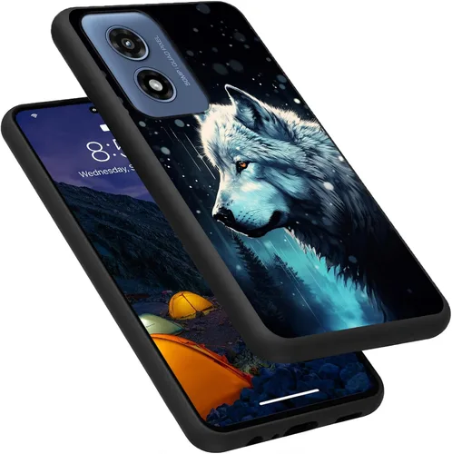 Vista 61 de Funda para Motorola Moto G Play 4G 2024, delgada y ligera, de silicona de TPU suave, color negro, ultrafina, para Motorola Moto G Play 4G 2024, Art
