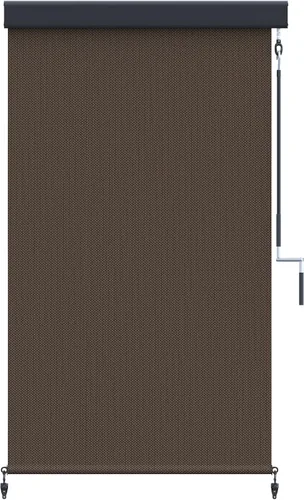 Vista 7 de VICLLAX Persiana enrollable de tela solar prémium para exteriores, para porche, patio, balcón, funciona con manivela con cenefa protectora de Grafito