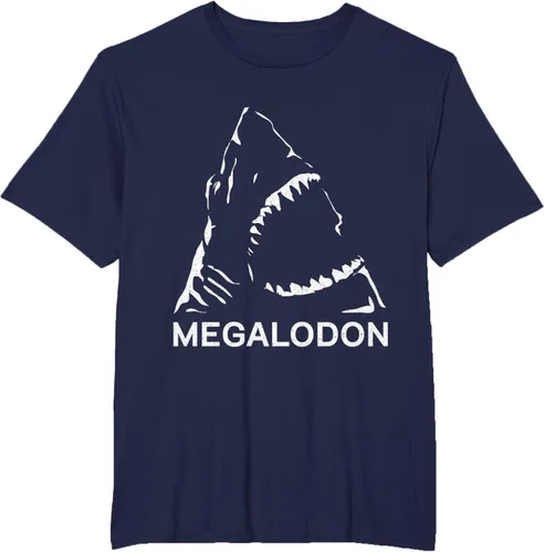 Vista 13 de Camiseta de paleontólogo prehistórico de tiburón gigante Megalodon, Negro