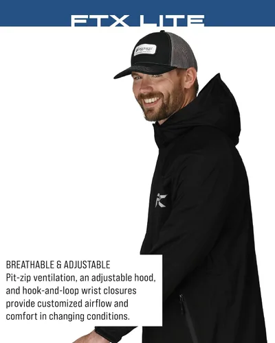 Vista 5 de FROGG TOGGS Chaqueta impermeable FTX Lite para hombre, 3 capas, impermeable, transpirable, elástica y cómoda