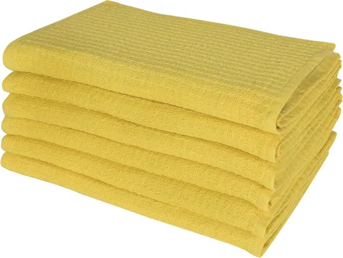 Vista 12 de Paños de limpieza de platos de cocina, paños de cocina con diseño de toalla de gofre, trapos de algodón lavables de 12 x 12 pulgadas para secar
