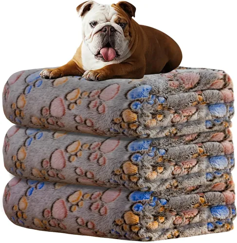 Vista 29 de Rezutan 1 paquete de 3 mantas para perros grandes, 41x31 pulgadas para mantas suaves y mullidas para mascotas y gatos de tamaño mediano, reversibles