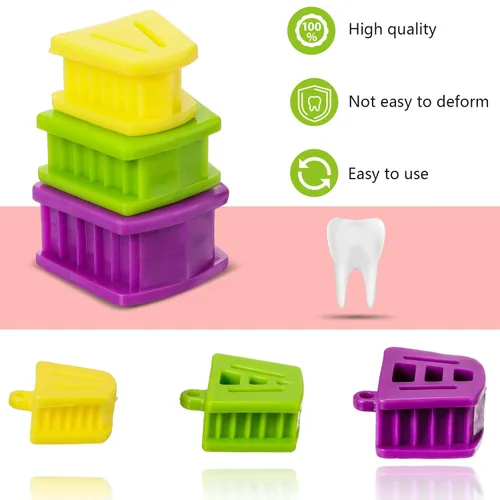 Vista 5 de Chengu Bloques dentales de mordedura de todos los tamaños, accesorios de silicona para niños y adultos, bloques de mordedura dental, varios tamaños