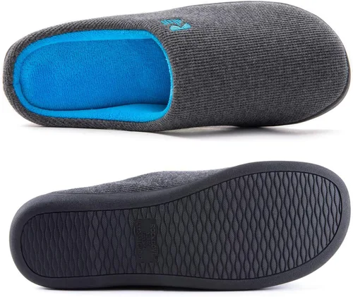 Vista 2 de Pantuflas RockDove para hombre de espuma viscoelástica, dos tonos