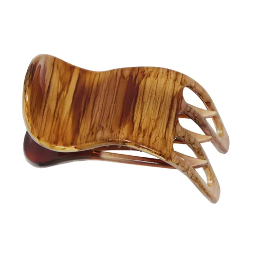 Vista 17 de Parcelona French Simply Bear Paw Medium 3 pulgadas Celuloide antideslizante lateral deslizante en la mandíbula Yoga para cabello fino moda