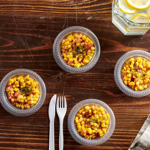 Vista 3 de PLASTICPRO Paquete de 40 tazones de plástico transparente de 5 onzas para sopa, duraderos, desechables, pequeños cuencos de plástico para fiestas
