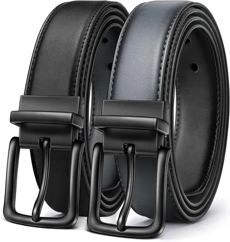 Vista 15 de BULLIANT Cinturón de cuero reversible para hombre, recortable, 1.25 Negro/Café Antiguo1033