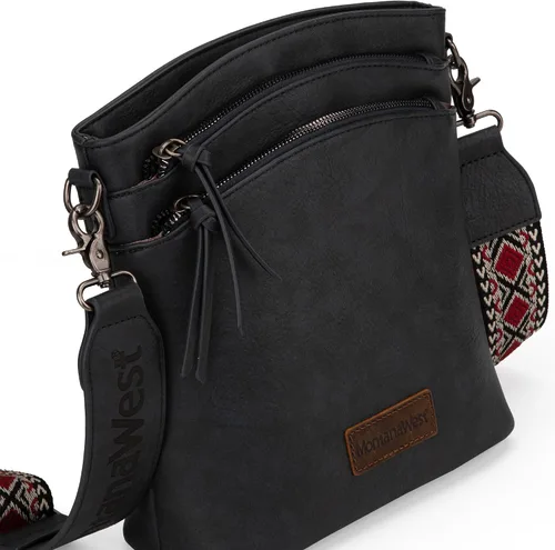 Vista 3 de Montana West Bolso cruzado grande con bolsillo con cremallera múltiple con correa de guitarra