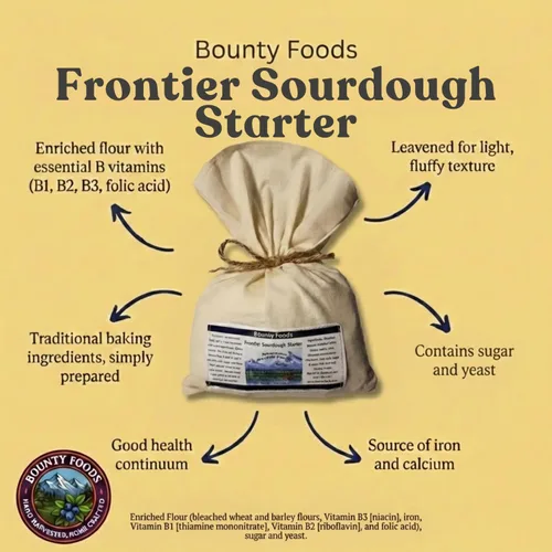 Vista 4 de Bounty Foods Montana - Juego de iniciación de masa madre, 16 onzas, kit de pan artesanal de cultivo de levadura silvestre para petancas, focaccia