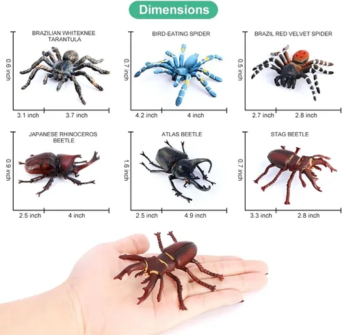Vista 4 de Figuras de juguete de insectos VOLNAU 12 piezas Figuras de animales de insectos para niños, niños pequeños, regalos de Navidad, decoraciones